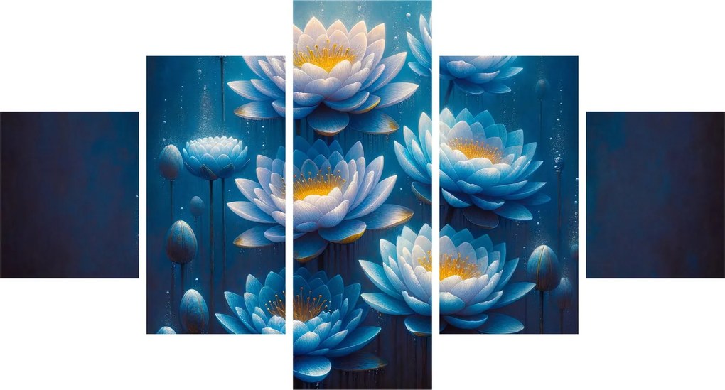 Obraz - Lilie wodne pod powierzchnią (125x70 cm)