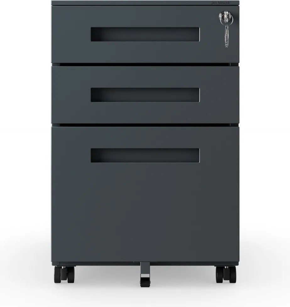 Kontenerek pod biurko antracytowy, 390x600x500 mm: KATE