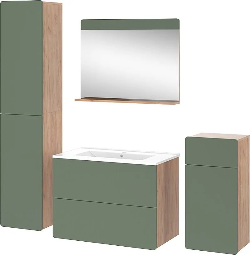 Zestaw mebli łazienkowych goldkraft dąb/zielony 80x46x59.3 izan