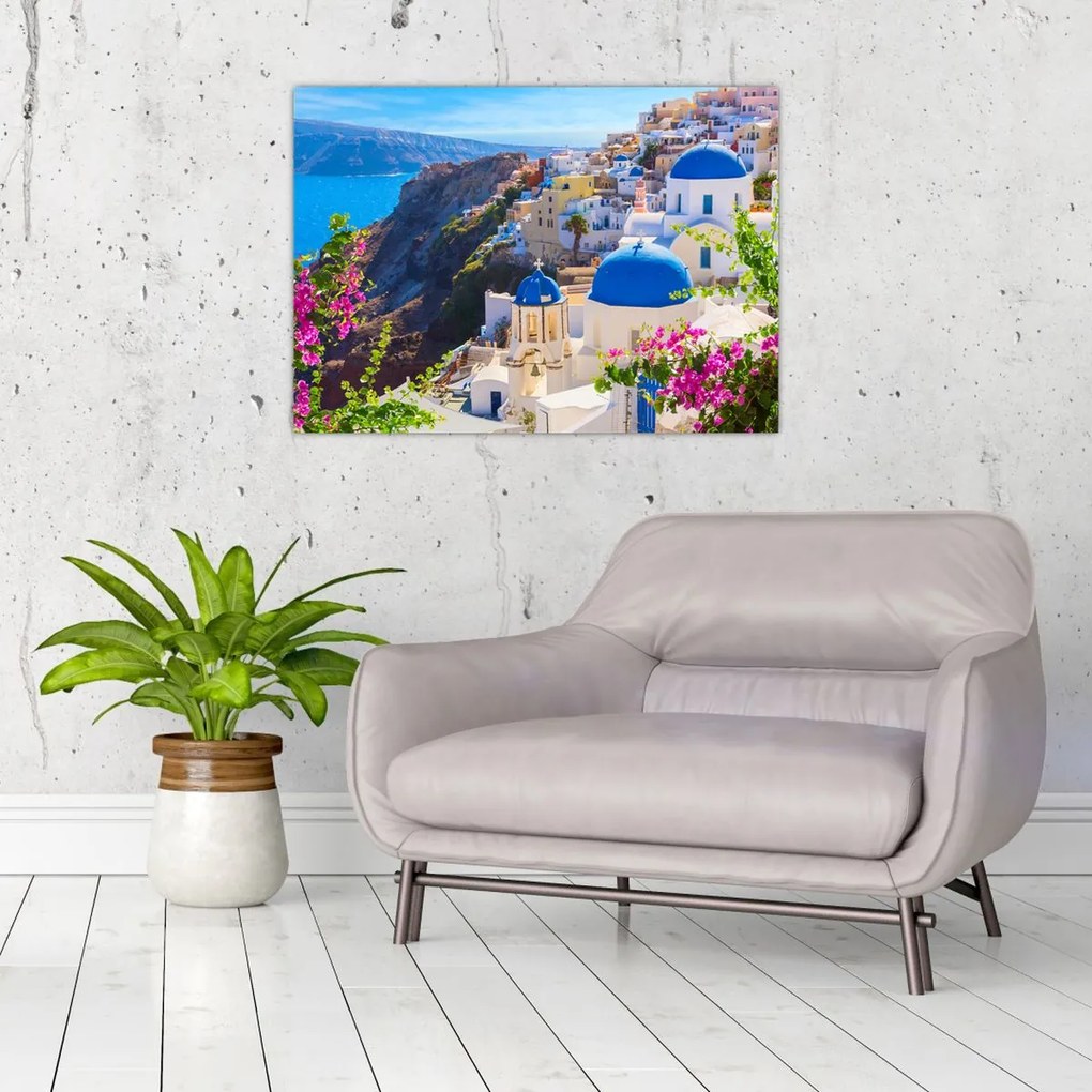 Obraz na szkle - Santorini, Grecja (70x50 cm)