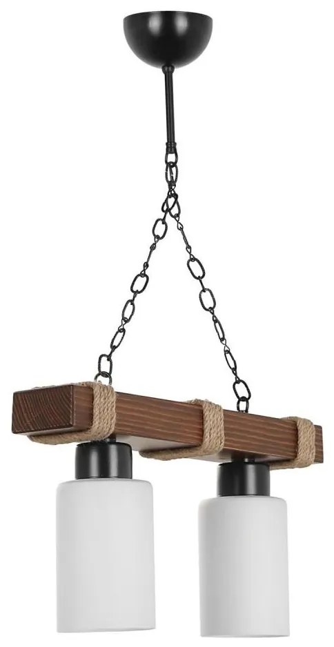 Žyrandol na łańcuchu JASMIN 2xE27/40W/230V brązowy/biały