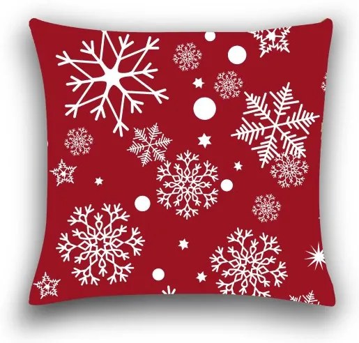 Poszewka na poduszkę z mikrofibry SNOWFALL 45x45 cm, czerwona