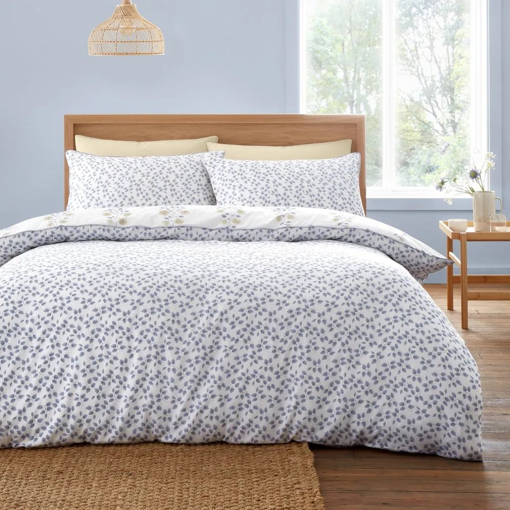 Biała adamaszkowa pościel dwuosobowa 260x220 cm Eloise Floral – Bianca