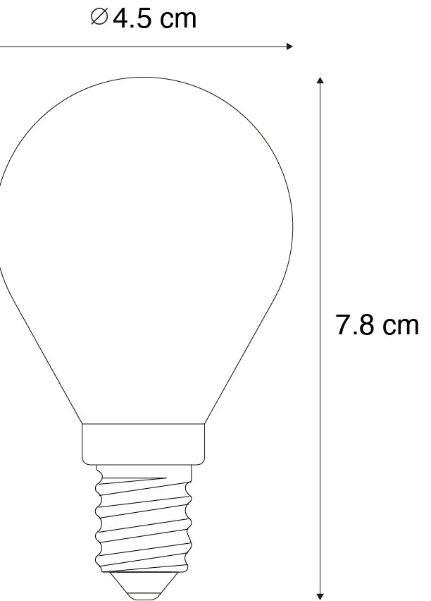 Zestaw 5 ściemnialnych żarówek LED E14 z żarnikiem G45 przezroczystych 4W 470LM 2700K