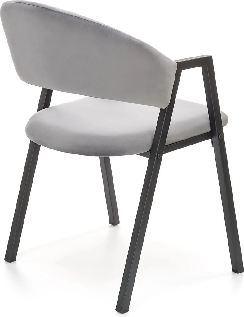 Velvetowe krzesło z podłokietnikami K473