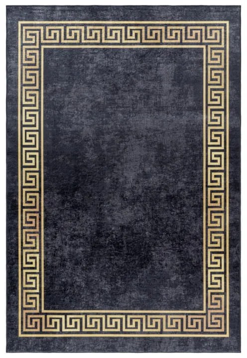 Dywan z nadrukiem Fiesta Ornament czarno-złoty 140 cm x 200 cm