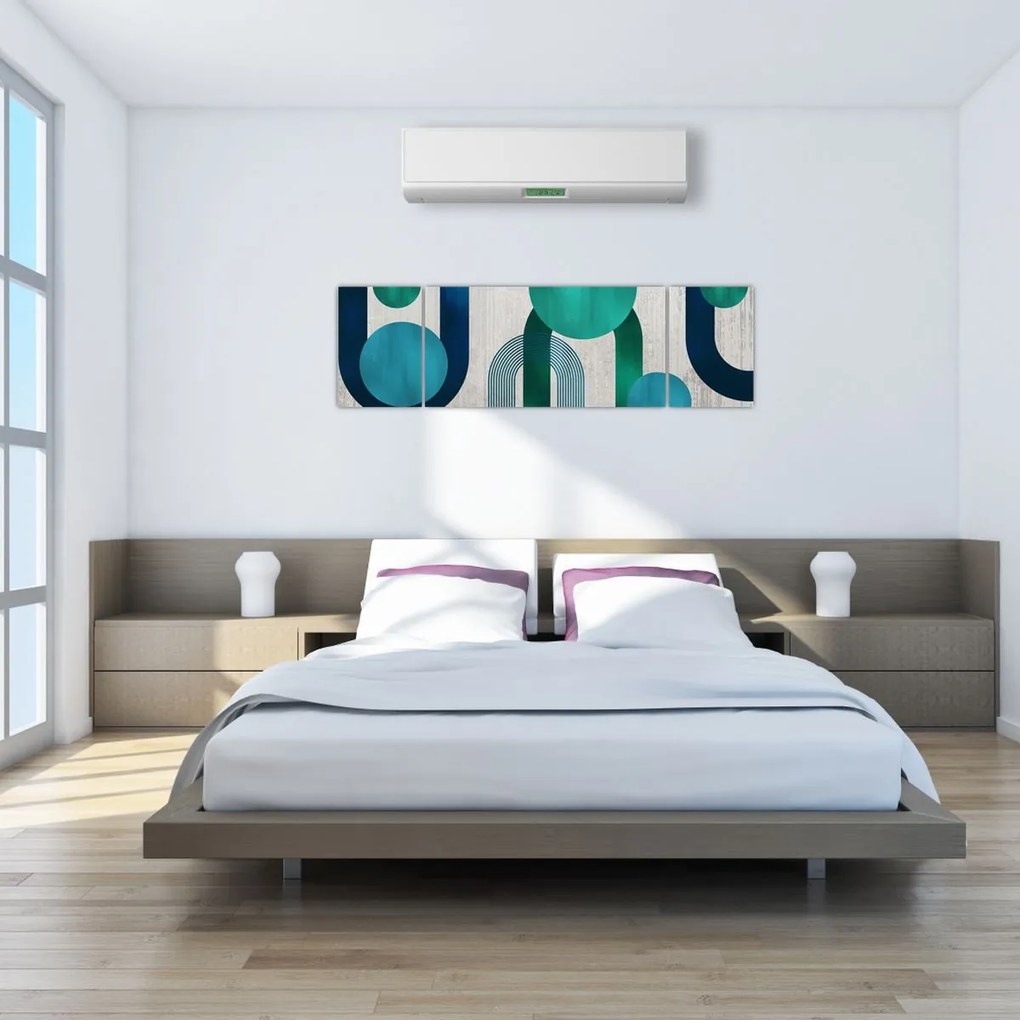 Obraz - Linie i okrągłe kształty (170x50 cm)