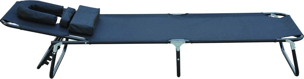 Outsunny Leżak Ogrodowy Relaksacyjny Trójnożny z Okienkiem Czarny Komfort i Styl | Aosom PL