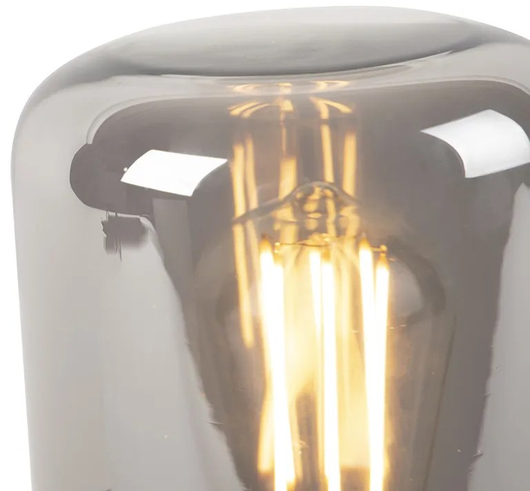 Designerska lampa stołowa czarna z dymionym szkłem - Bliss Cute Nowoczesny Oswietlenie wewnetrzne