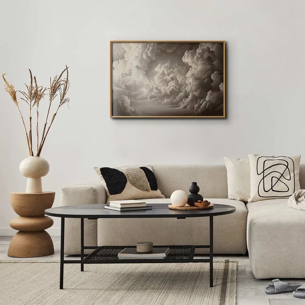 Plakat Miękka gra światła 30x21 cm z ramą złotą bez marginesu ARTGEIST B