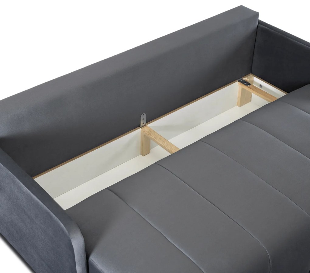 Sofa Rozkładana z Funkcją Spania IBIZA Dwuosobowa Szara Nowoczesna do Salonu