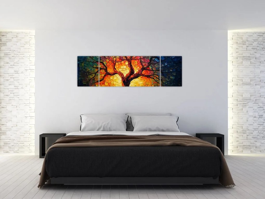 Obraz - Drzewo życia w mozaice (170x50 cm)