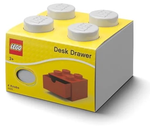 Szara skrzynka na biurko z szufladą Brick - LEGO®