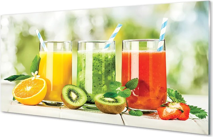 Szklany Panel Owocowy Duet Truskawki i Kiwi