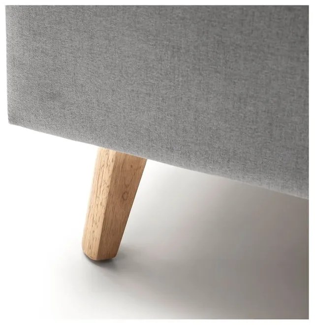 Jasnoszare tapicerowane łóżko dwuosobowe ze schowkiem i stelażem 160x200 cm Frieda – Meise Möbel
