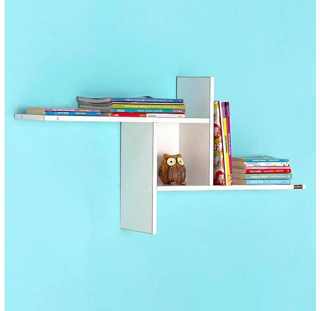 Półka ścienna 50x100 cm, błyszcząca biała