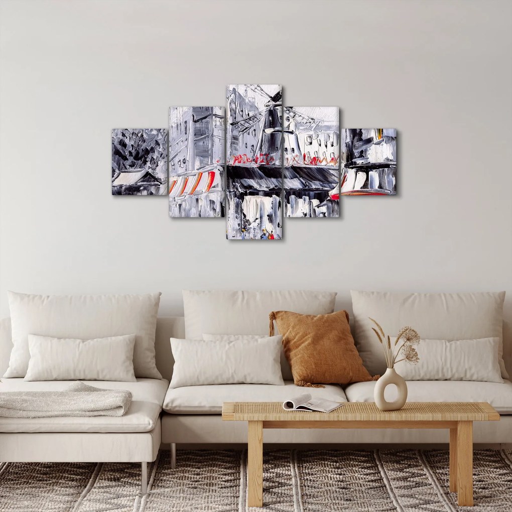 Obraz - Ulica w Paryżu, obraz olejny (125x70 cm)