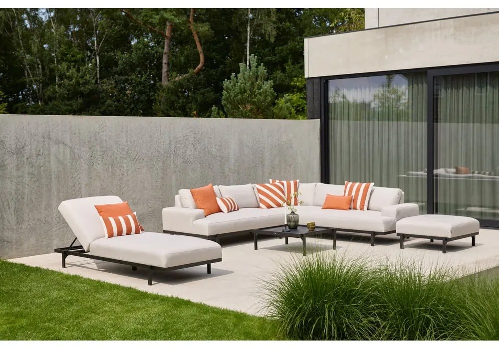 Jasnoszara aluminiowa sofa ogrodowa (lewostronna) Lucas – Hartman