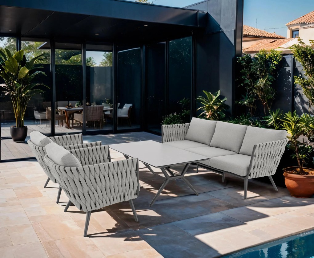 Doppler RIVA EXPERT naturalny ogrodowy zestaw wypoczynkowy 3+1