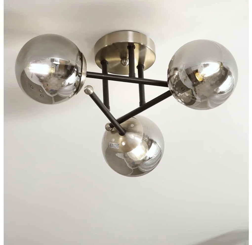 Brilagi - Przysufitowy żyrandol MALIVA 3xE14/15W/230V matowy chrom/szkło dymione