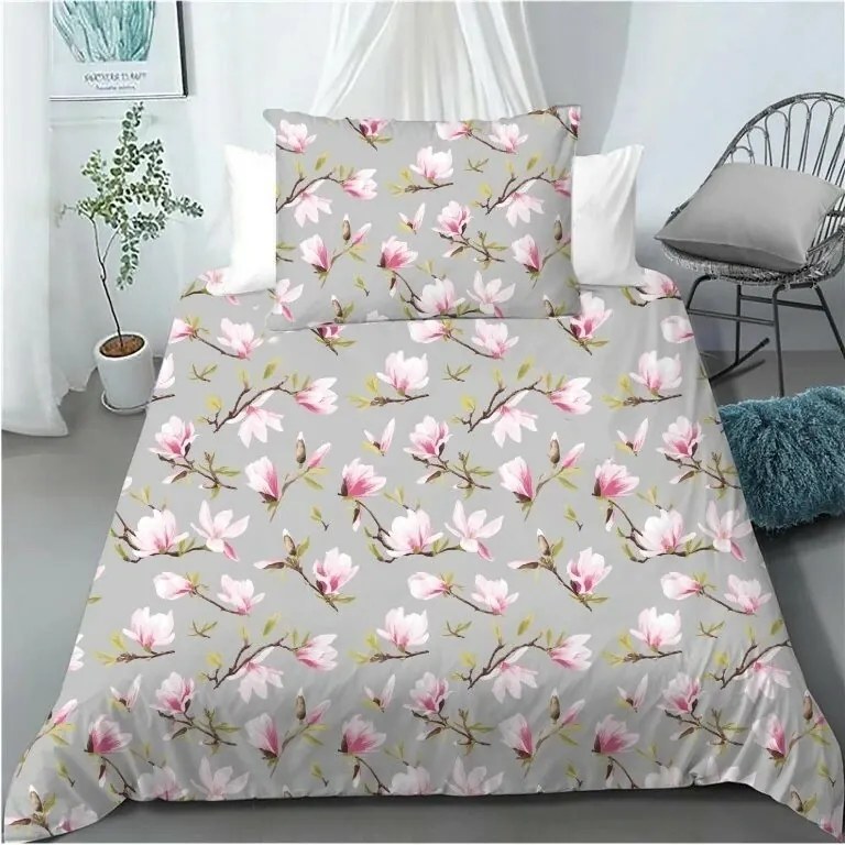 Pościel bawełniana Magnolia,  140 x 200 cm, 70 x 90 cm