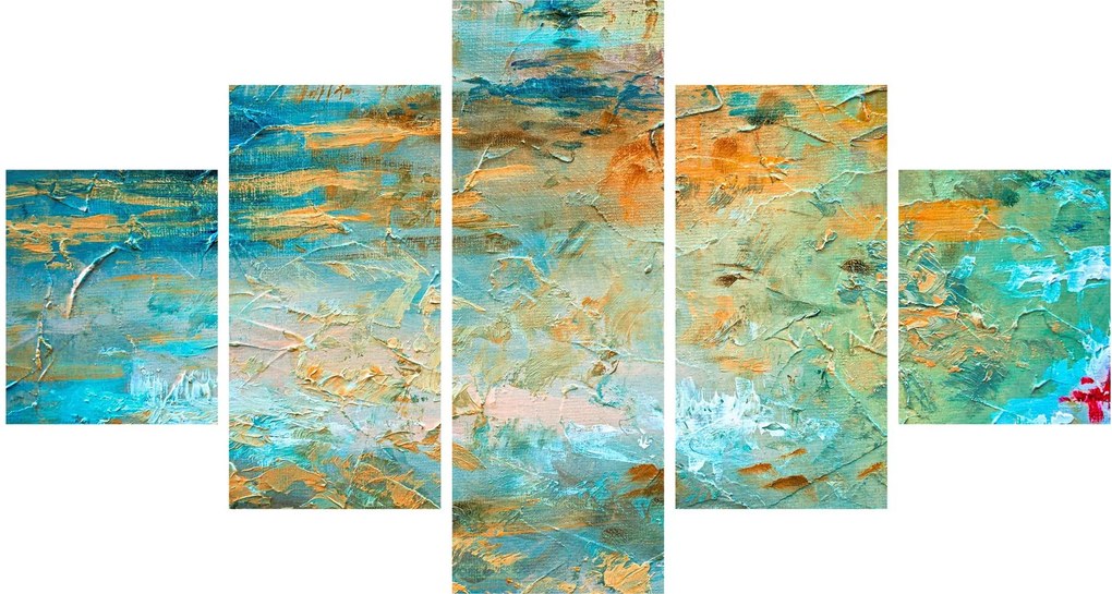 Obraz niebieskiej abstrakcji (125x70 cm)