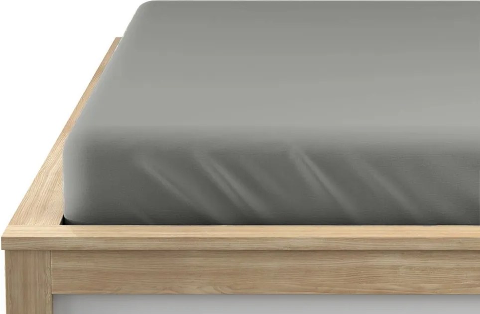 PrzytulneMieszkanie.pl Prześcieradło jersey z lycrą szare 90 x 200 cm