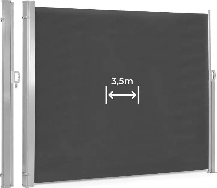 Roleta boczna tarasowa, zwijana AW-011A, 350x180 cm, kolor antracyt