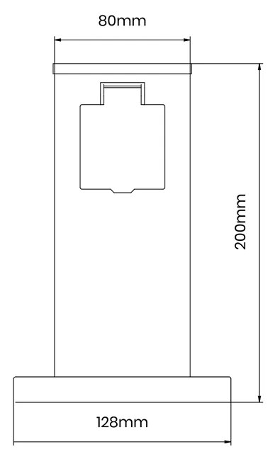 Słupek Ogrodowy Electric 20cm 2 Gniazda, słupek na kontakt, gniazdko
