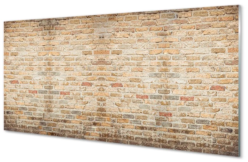 Szklany Panel Cegła mur vintage