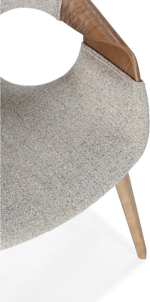 Beżowe tapicerowane fotele jadalniane zestaw z podłokietnikami 2 szt. Elif – MOME