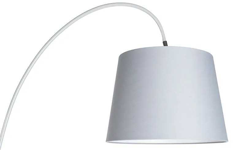 Inteligentna lampa łukowa stalowa z szarą tkaniną incl. wifi A60 - Bend Nowoczesny Oswietlenie wewnetrzne