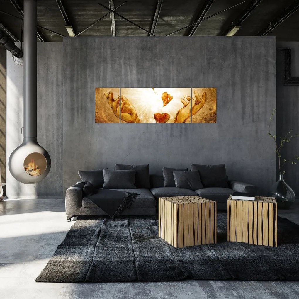 Obraz - Malowanie rąk pełnych miłości (170x50 cm)
