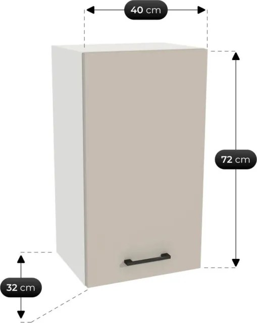 Zestaw Mebli Kuchennych MODERN 260 cm Kaszmir/Biały Nowoczesny