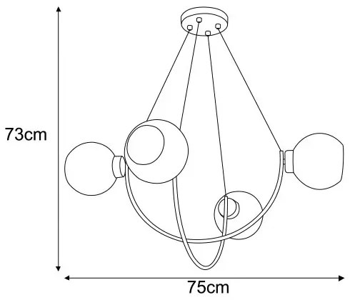 Nowoczesny żyrandol w stylu loftowym - S101 Thord 4X