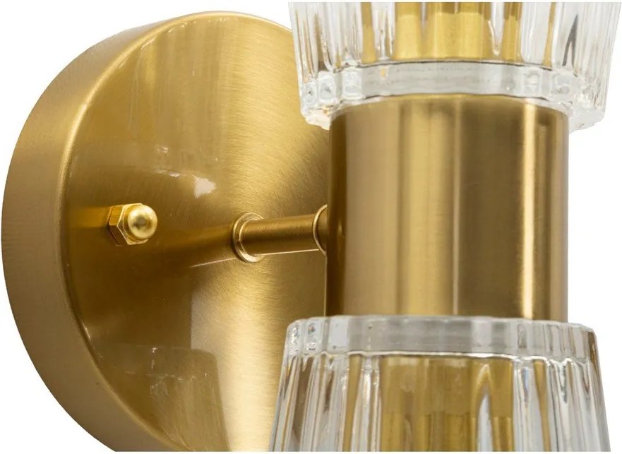 Szklany kinkiet w kolorze złota Prague – Mauro Ferretti
