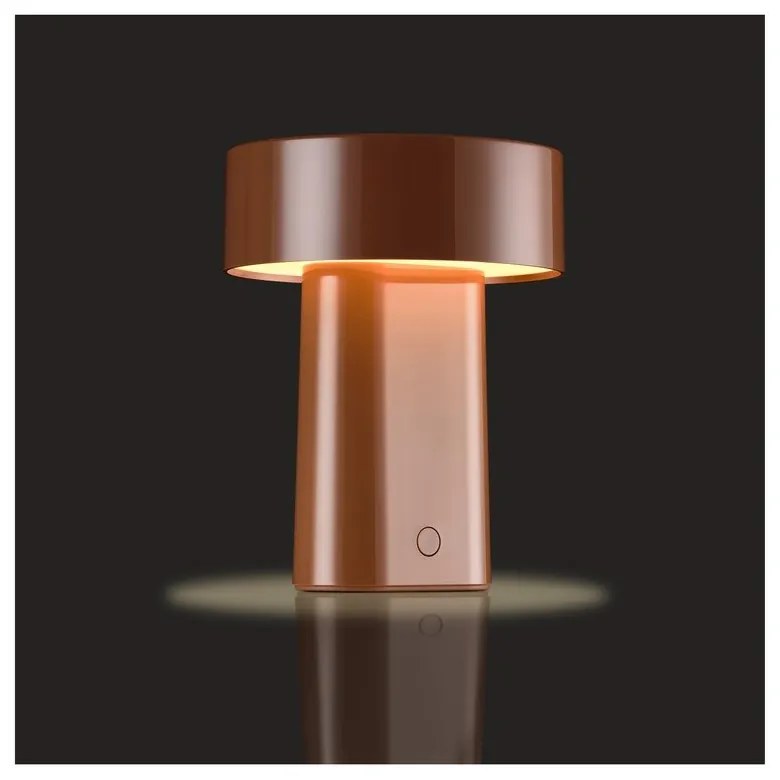 Koniakowa plastikowa lampa stołowa LED (wysokość 18 cm) Oblong – Zone