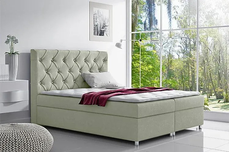 Łóżko z zagłówkiem w stylu glamour Active 180x200 - 44 kolory