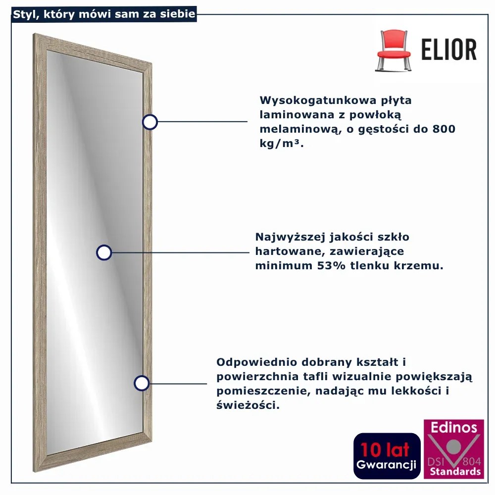Dębowe nowoczesne wiszące lustro B0-B27