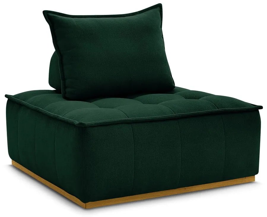 Ciemnozielony fotel z materiału bouclé Elisa – Bobochic Paris