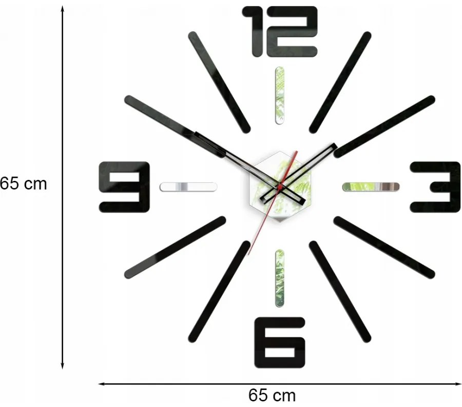 Zegar ścienny naklejany duży nowoczesny akrylowy na ścianę do salonu loft