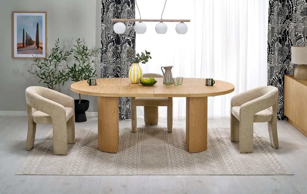 Rozkładany stół dębowy do jadalni Garibaldi Halmar