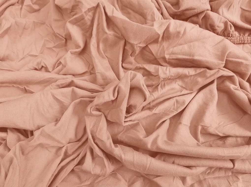 PrzytulneMieszkanie.pl Prześcieradło jersey BASIC morelowe 90 x 200 cm