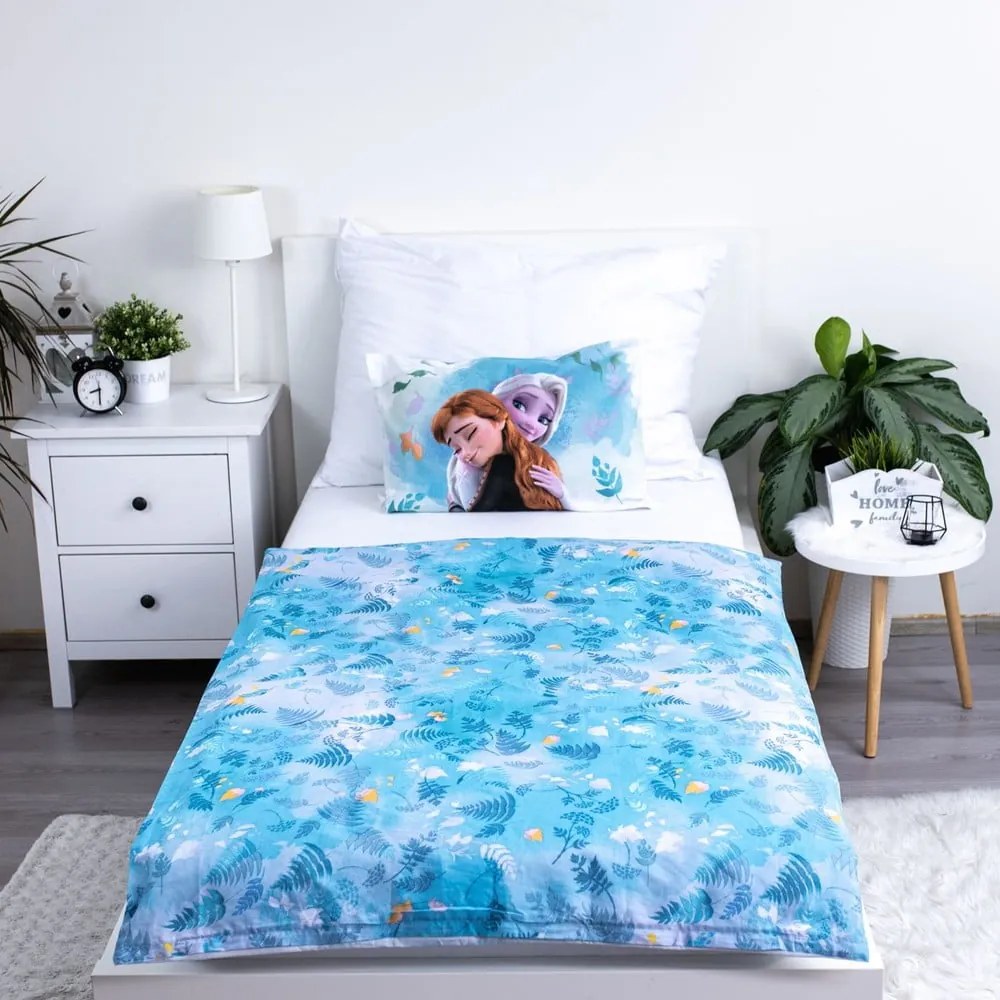 Niebieska bawełniana pościel dziecięca do łóżeczka 100x135 cm Frozen "Blue" – Jerry Fabrics