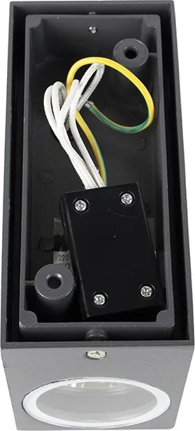 Zestaw 4 lamp ściennych ciemnoszary 2-światła IP44 - Baleno