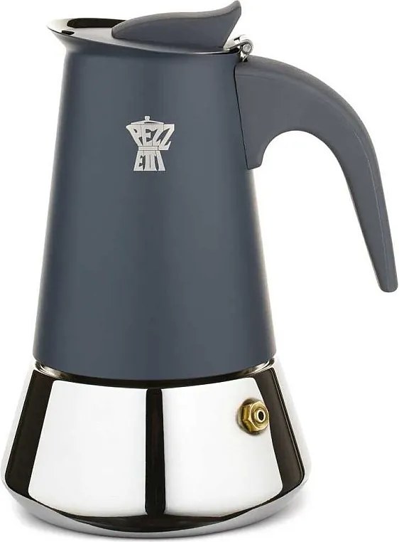 Włoski Ekspres Do Kawy Pezzetti Steelexpress 6 Filiżanek Stal Nierdzewna Wszystkie Rodzaje Kuchenek Indukcja Niebieski Indygo