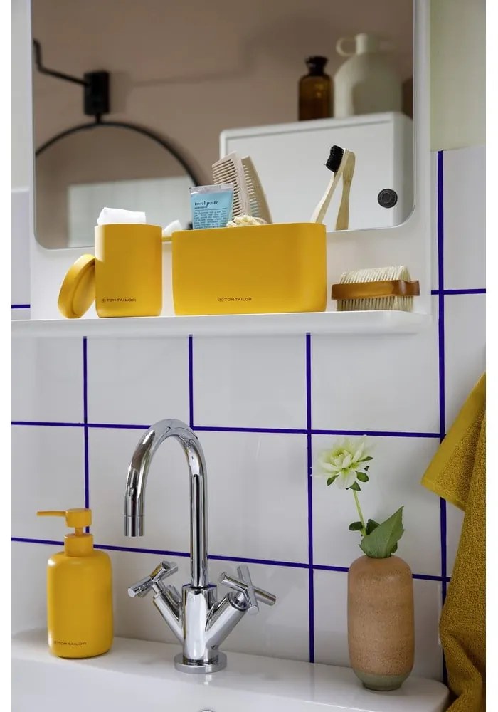 Musztardowy kubek na szczoteczki do zębów z żywicy polimerowej Tom Tailor T-Color Bath – Wenko