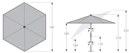 LIFE 180 cm - parasol uchylny z rączką : Substancja Desen - 822