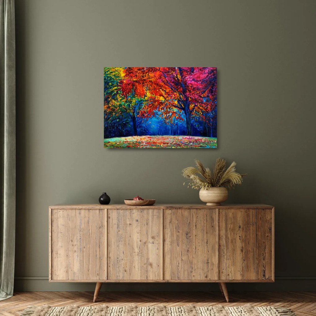 Obraz na szkle - namalowana natura (70x50 cm)