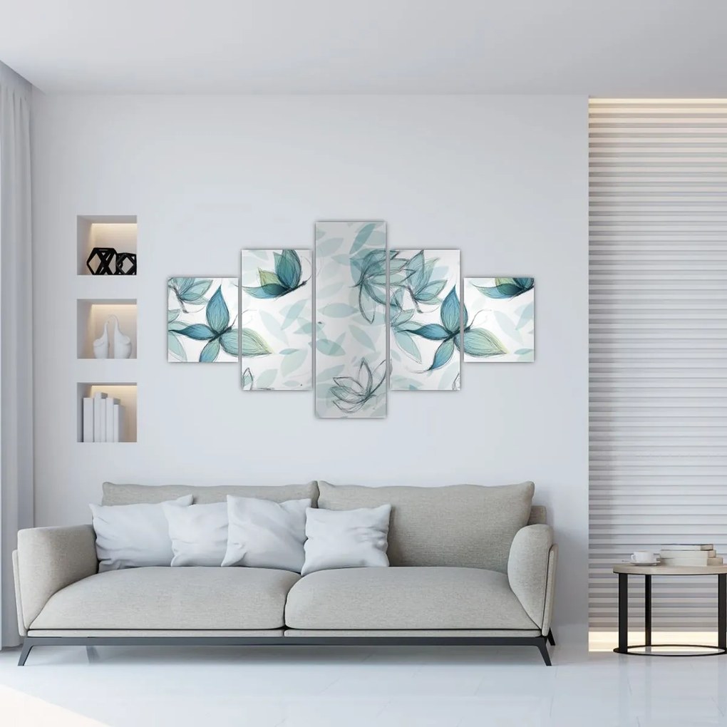 Obraz - Niebieskie motyle (125x70 cm)